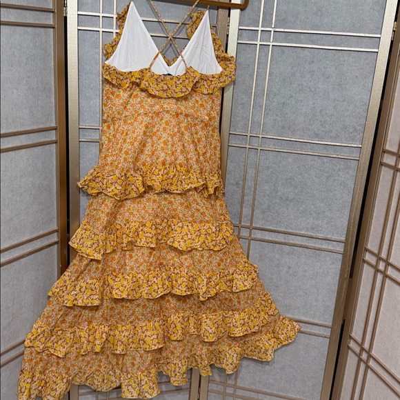 MAJE Rissol Floral Ruffle Sleeveless Cotton Dress US Size Small - Picture 6 of 16